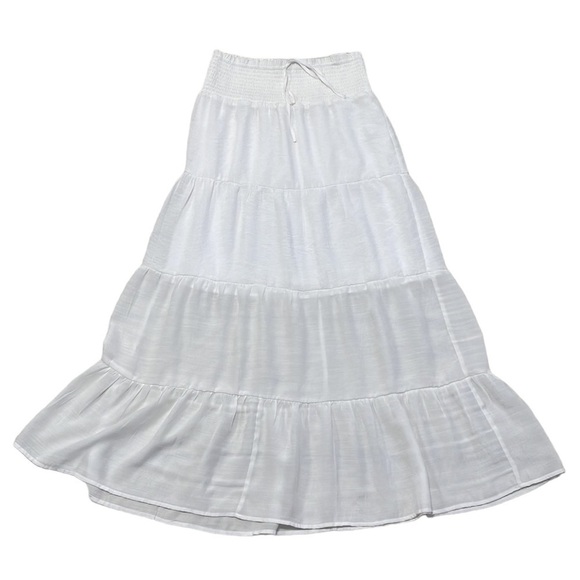 Love Tree Dress Womens Large White Maxi Panel Strapless Smocked Bohemian - Picture 4 of 17